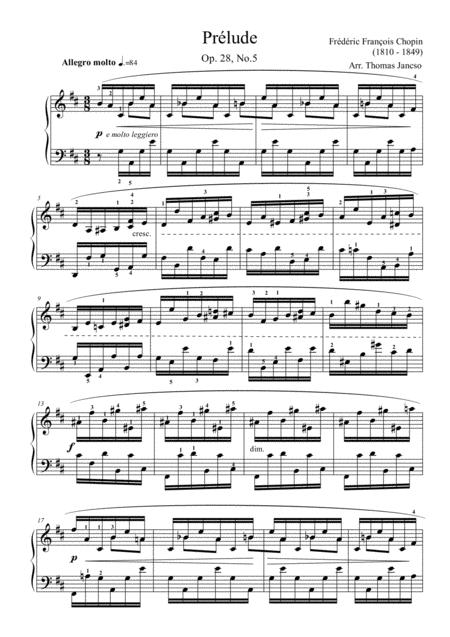 Free Sheet Music Prelude Op 28 No 5