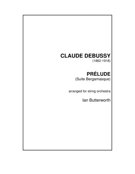 Prelude Suite Bergamasque Sheet Music