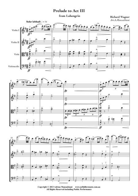 Prelude To Act Iii From Lohengrin Sheet Music