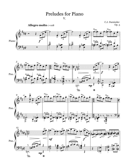 Free Sheet Music Preludes For Piano V