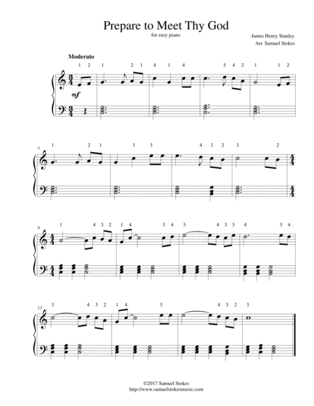 Free Sheet Music Prepare To Meet Thy God For Easy Piano