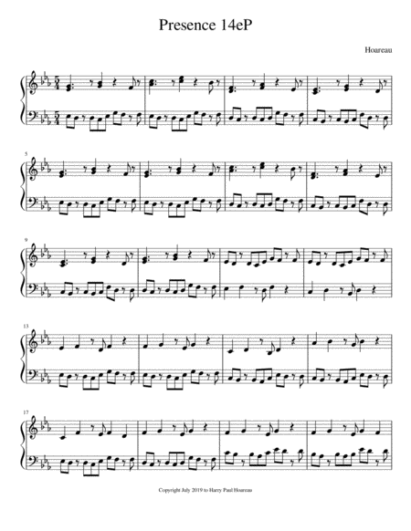 Presence 14e Piano Sheet Music