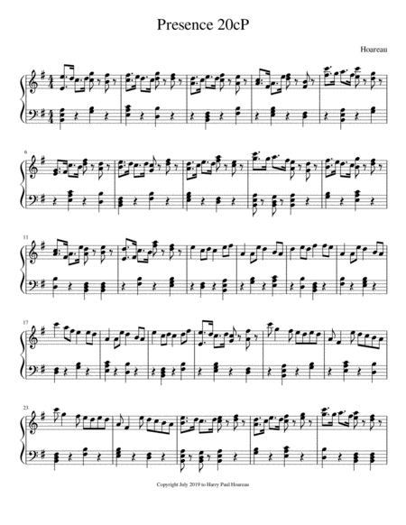 Presence 20c Piano Sheet Music