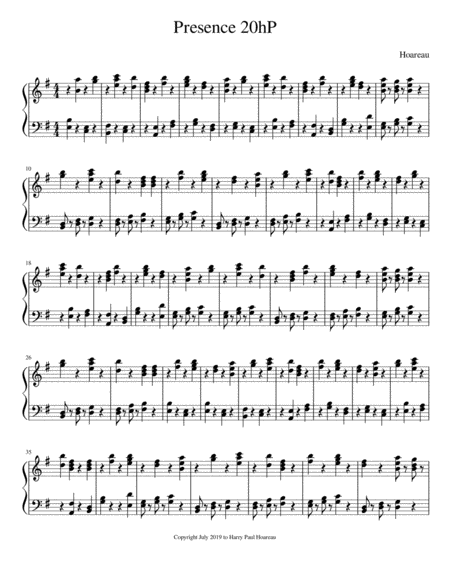 Presence 20h Piano Sheet Music