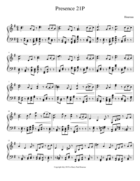 Presence 21 Piano Sheet Music