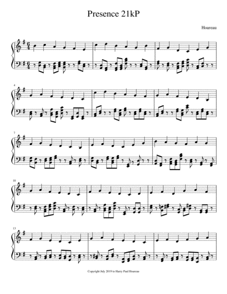 Free Sheet Music Presence 21k Piano