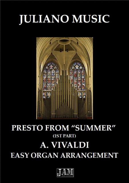 Presto From Summer 1st Part Easy Organ A Vivaldi Sheet Music