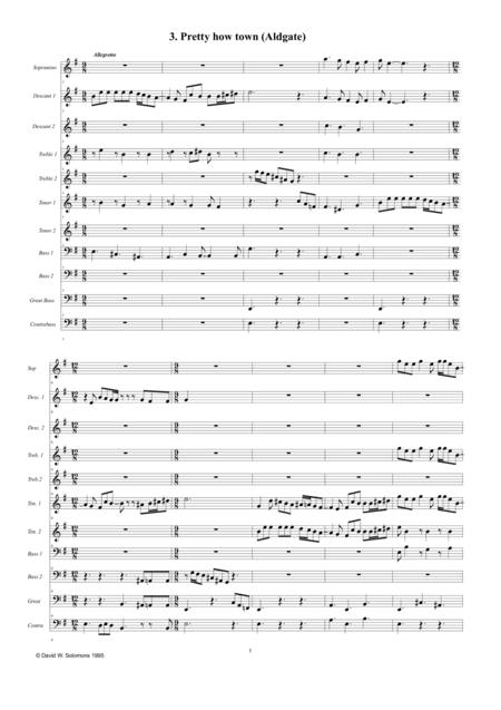 Pretty How Town For Recorder Orchestra Sheet Music