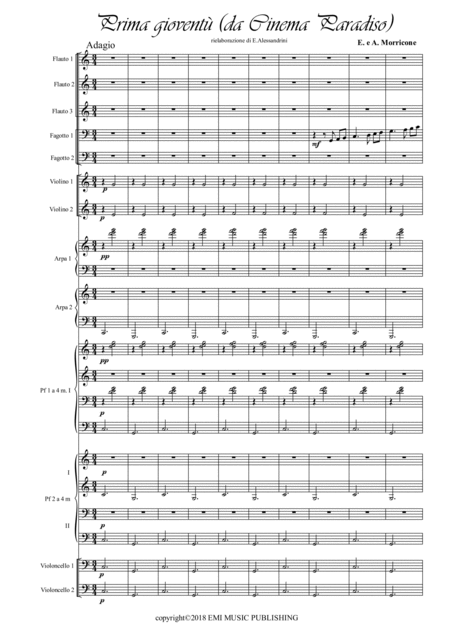 Free Sheet Music Prima Giovent From Cinema Paradiso