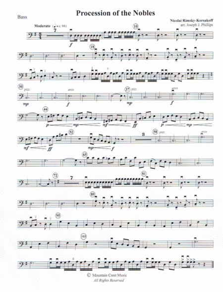 Free Sheet Music Procession Of The Nobles Bass