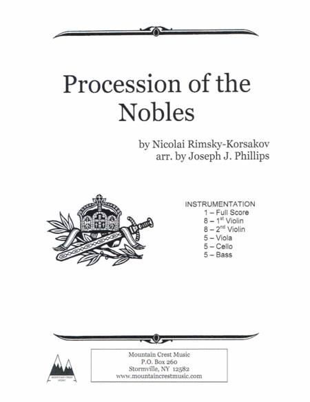 Free Sheet Music Procession Of The Nobles Score