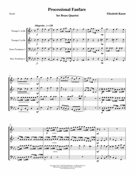 Free Sheet Music Processional Fanfare For Brass Quartet