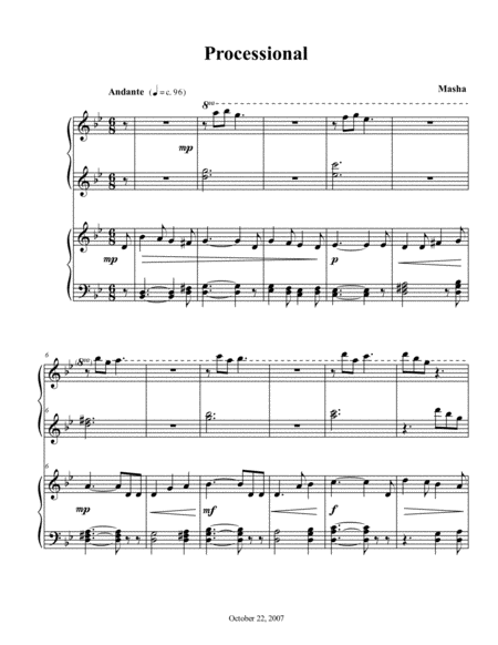 Free Sheet Music Processional