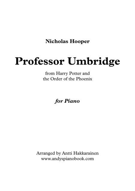 Professor Umbridge Piano Easy Sheet Music