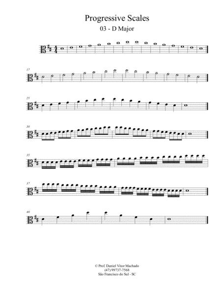 Progressive Scales Viola D Major Sheet Music