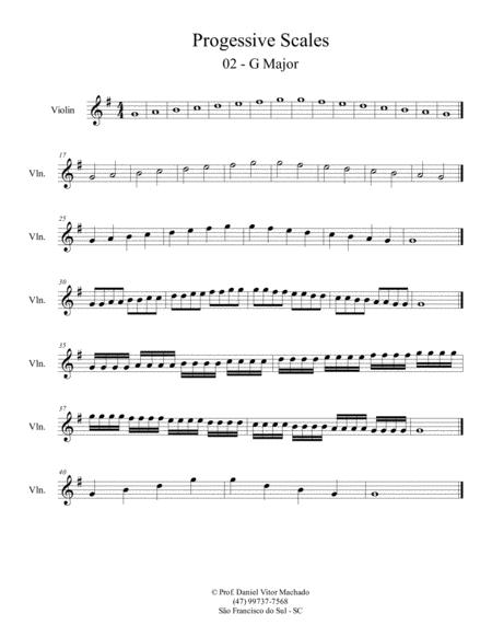 Free Sheet Music Progressive Scales Violin G Major