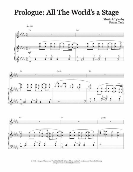 Free Sheet Music Prologue All The Worlds A Stage From As You Like It