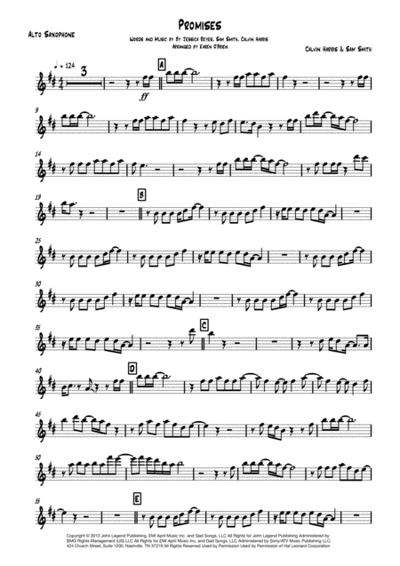 Free Sheet Music Promises Solo Alto Sax