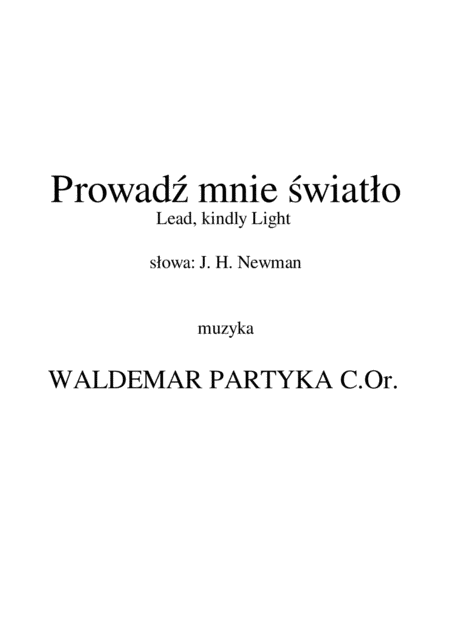 Prowad Mnie Wiat O Lead Kindly Light Sheet Music