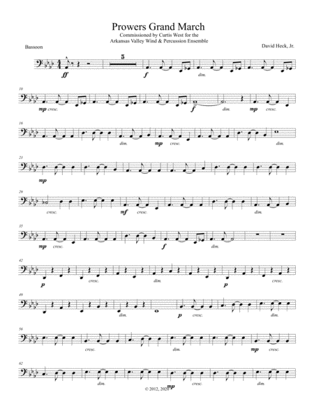 Free Sheet Music Prowers Grand March Bassoon Part