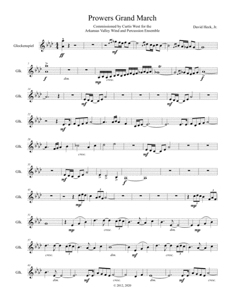 Free Sheet Music Prowers Grand March Glockenspiel