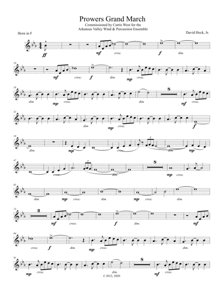 Free Sheet Music Prowers Grand March Horn In F