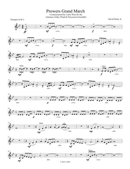 Free Sheet Music Prowers Grand March Trumpet Ii