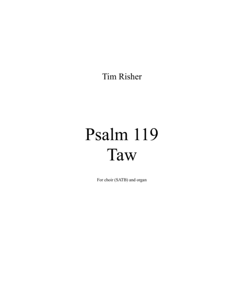 Psalm 119 Taw Sheet Music