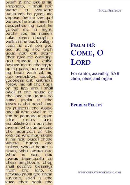 Free Sheet Music Psalm 145 Come O Lord
