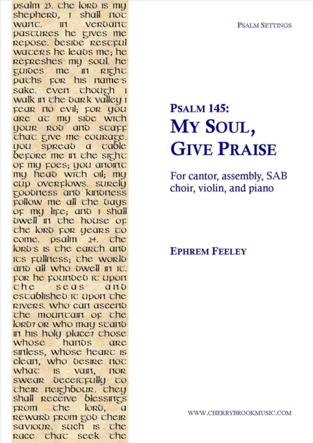 Free Sheet Music Psalm 145 My Soul Give Praise