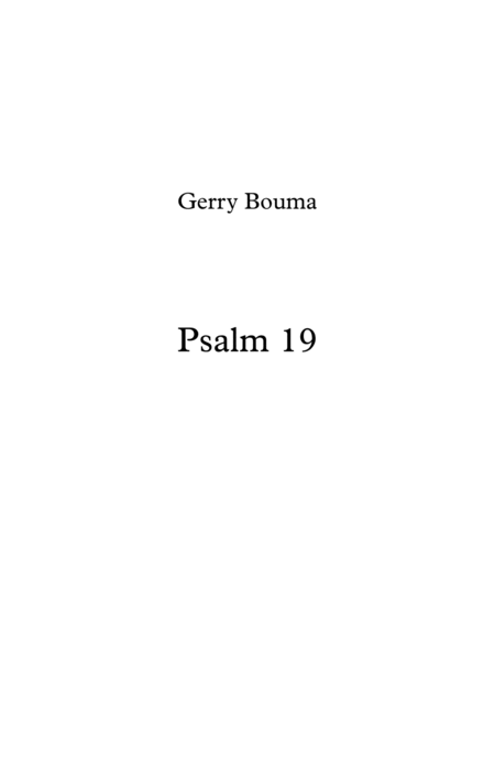 Psalm 19 Sheet Music