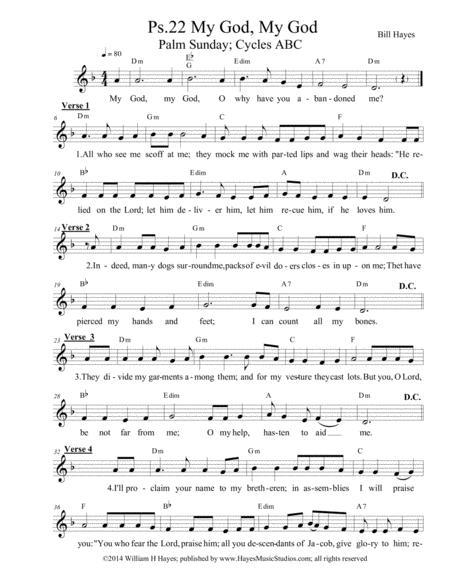 Psalm 22 My God My God Leadsheet Sheet Music