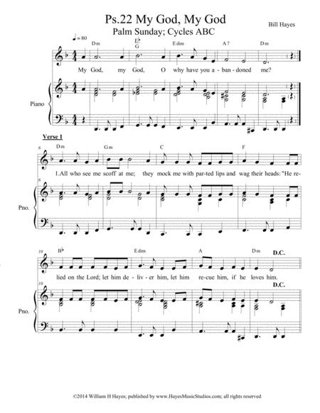 Psalm 22 My God My God Piano Vocal Sheet Music