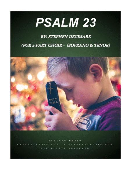 Psalm 23 For 2 Part Choir Soprano Tenor Sheet Music