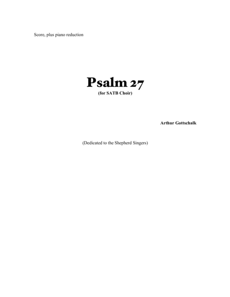 Free Sheet Music Psalm 27