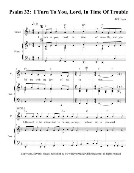 Psalm 32 I Turn To You Lord In Time Of Trouble Piano Vocal Sheet Music