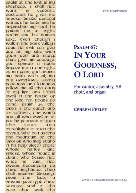 Free Sheet Music Psalm 67 In Your Goodness O Lord