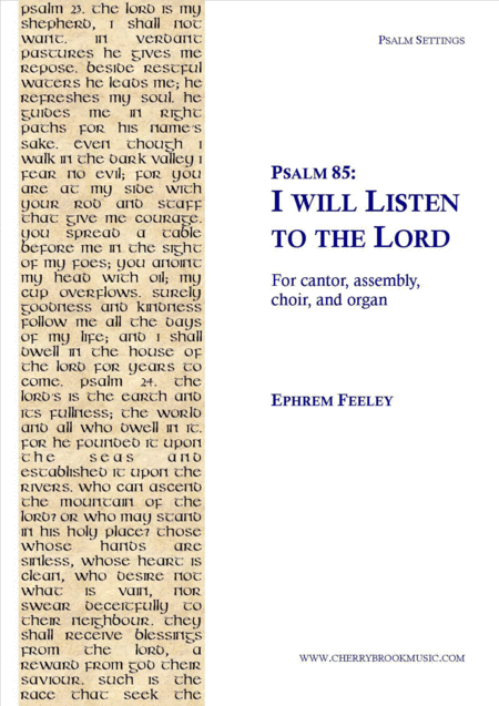 Psalm 85 I Will Listen To The Lord Sheet Music