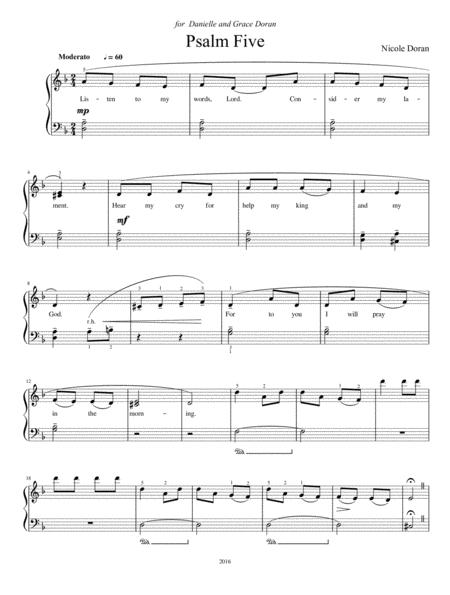 Free Sheet Music Psalm Five For Voice And Piano
