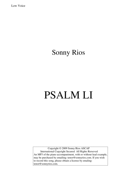 Free Sheet Music Psalm Li