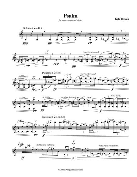 Psalm Solo Violin Sheet Music