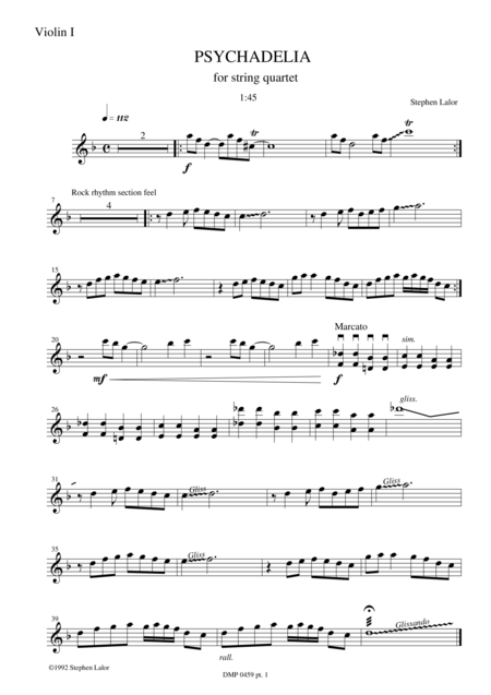 Psychadelia For String Quartet Parts Sheet Music