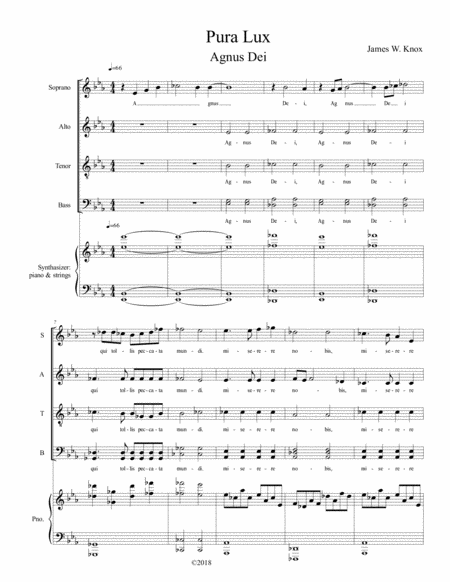 Pura Lux Mass Agnus Dei Sheet Music