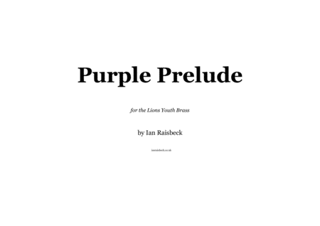 Free Sheet Music Purple Prelude