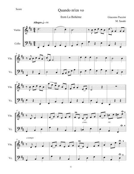 Free Sheet Music Quando M En Vo