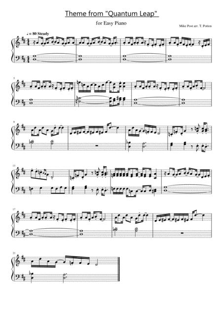 Quantum Leap Theme For Easy Piano Sheet Music