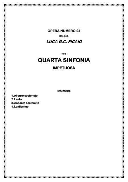 Quarta Sinfonia Impetuosa Sheet Music