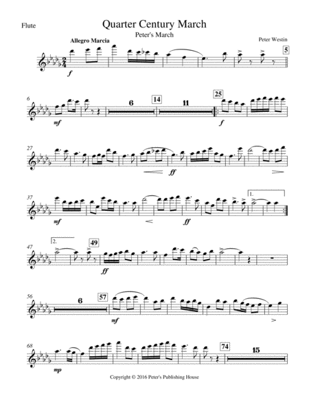 Quarter Century March Flute Sheet Music