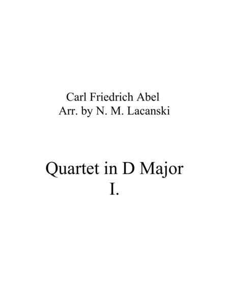 Free Sheet Music Quartet In D Major Movement 1