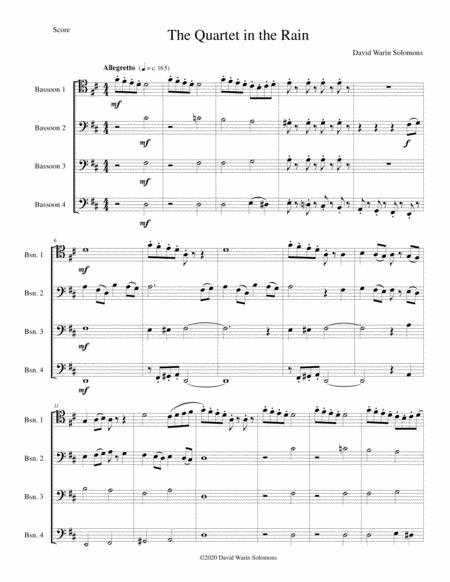 Quartet In The Rain For Bassoon Quartet Sheet Music